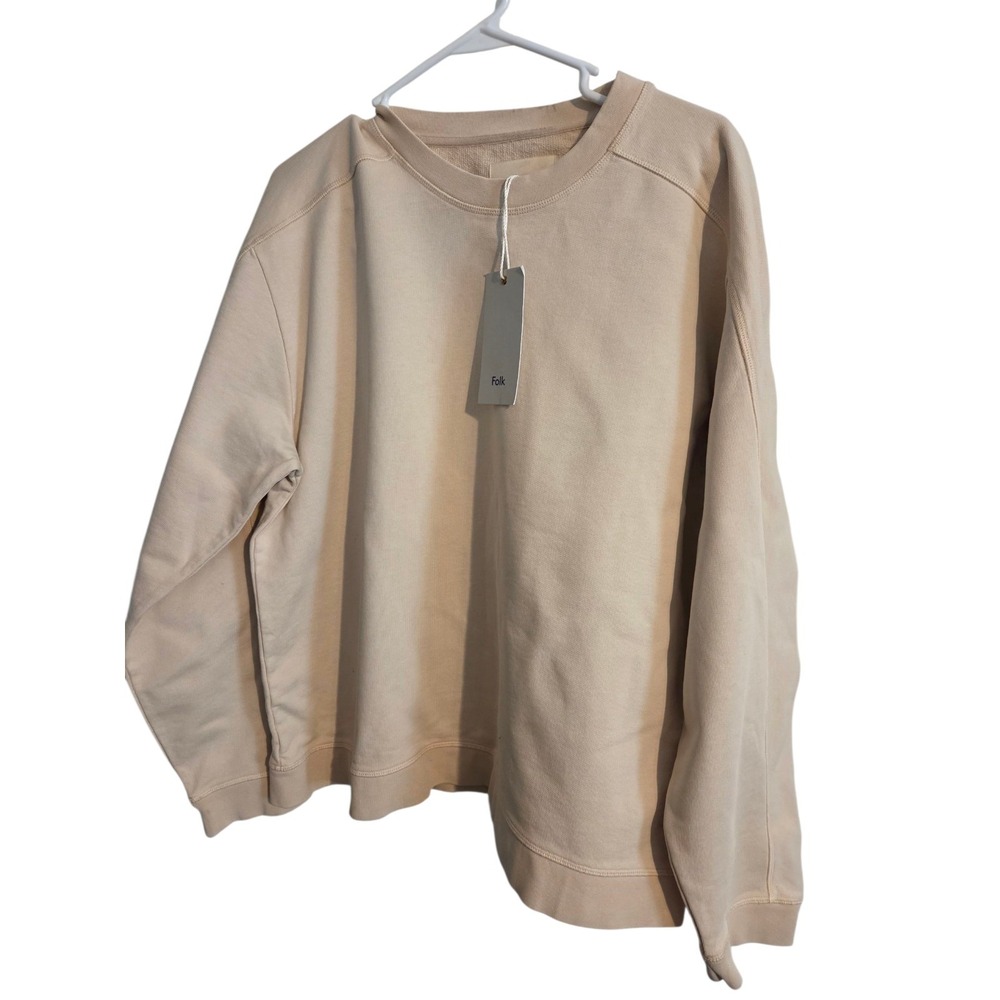 Folk Oversized Crewneck Sweatshirt in Beige